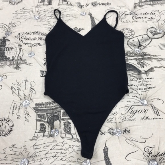 BP. V-Neck Ribbed Thong Bodysuit - Picture 7 of 9